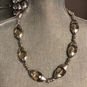 Silver & Smoke Glass Necklace